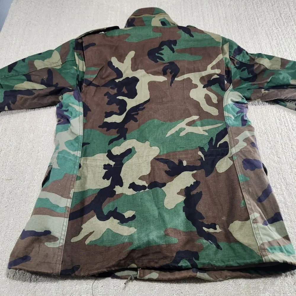 Vintage M65 Field Coat Men‎ M Long Woodland Camo USA Made No Liner Cold Weather